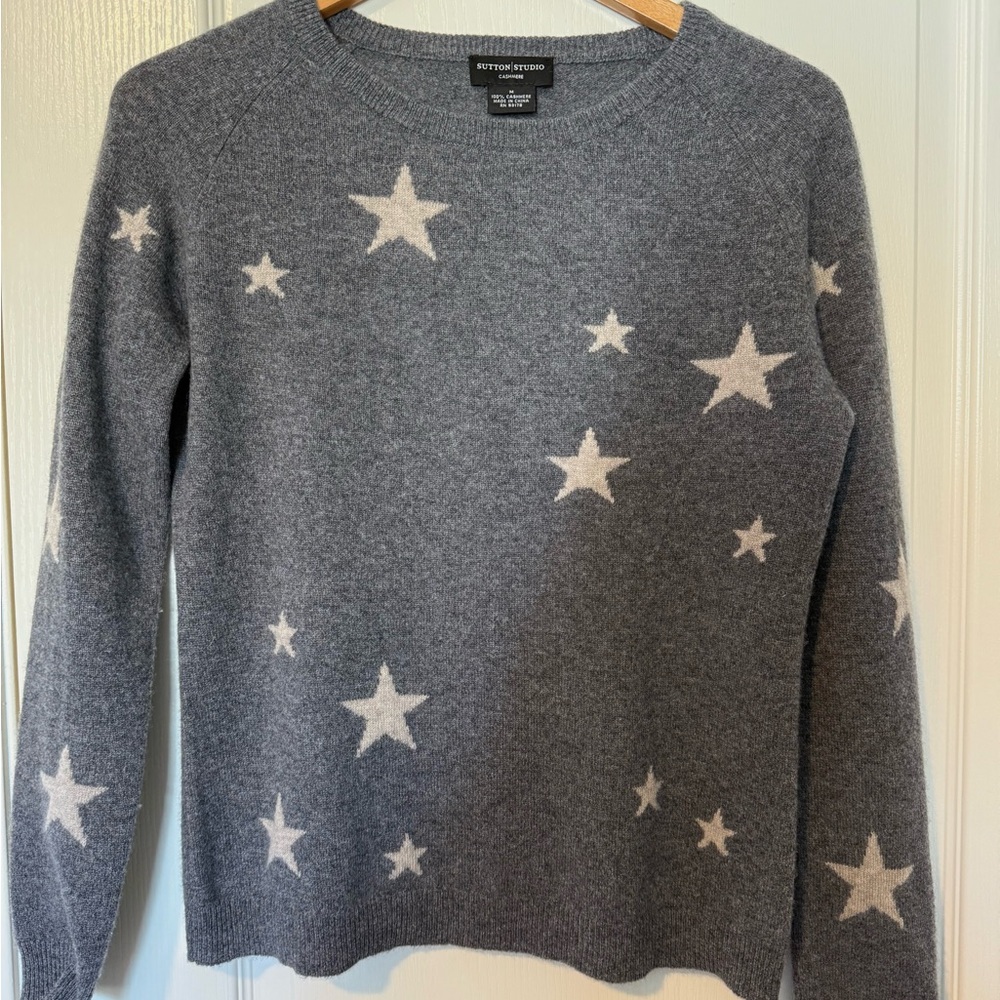 Sutton studios cashmere sweater with stars, ladies M